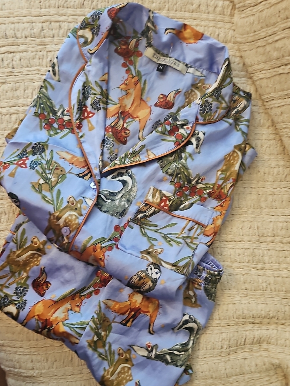 THEIR NIBS Women's Woodland Animal Print  Pajama Set - Rare